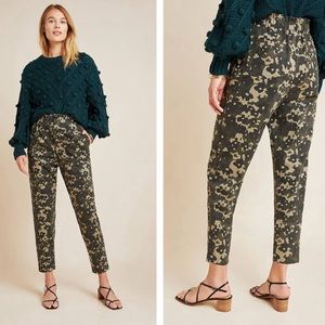 Anthropologie Amadi Floral Camo High Rise Trousers